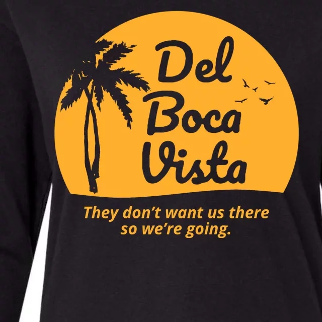 Del Boca Vista Retirement Community Funny Womens Cotton Relaxed Long Sleeve T-Shirt