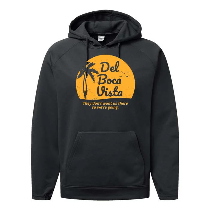 Del Boca Vista Retirement Community Vintage Performance Fleece Hoodie