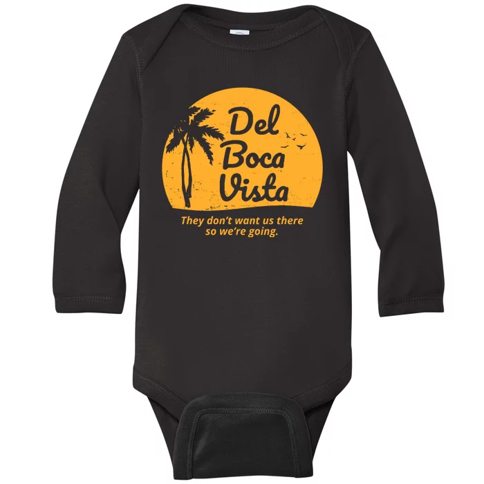 Del Boca Vista Retirement Community Vintage Baby Long Sleeve Bodysuit