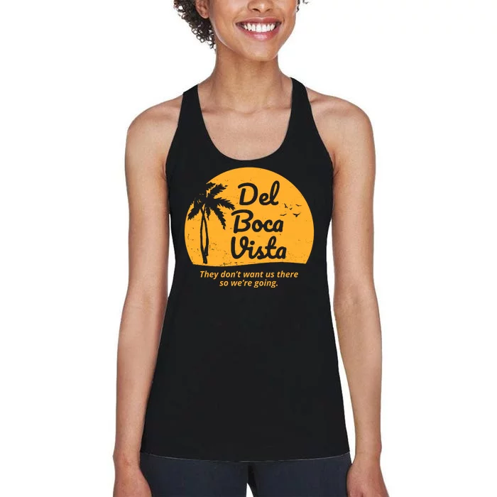 Del Boca Vista Retirement Community Vintage Women's Racerback Tank