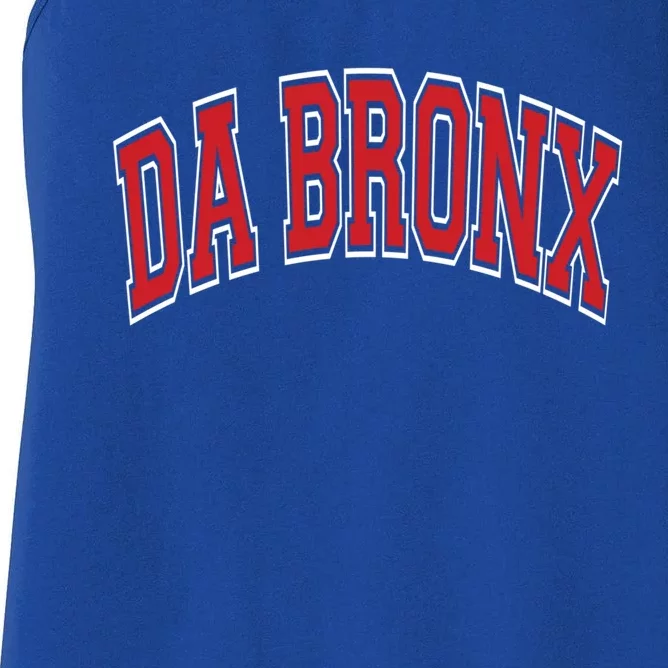 Da Bronx Varsity Style Red Text Gift Women's Racerback Tank