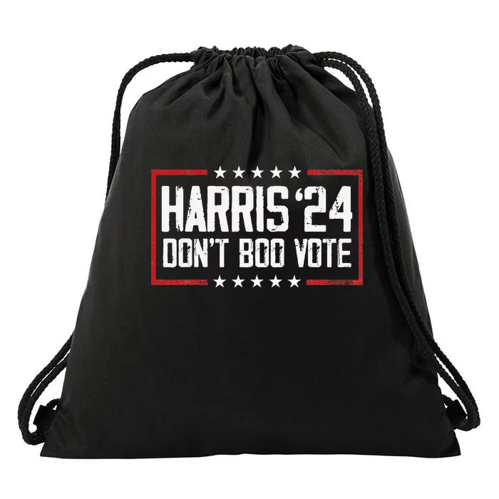 DonT Boo Vote Retro Kamala Harris Ghost Halloween Drawstring Bag