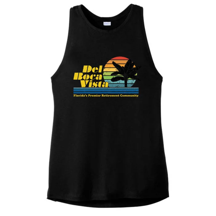 Del Boca Vista Retirement Community Funny Novelty Ladies Tri-Blend Wicking Tank