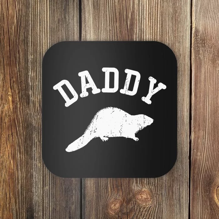 Daddy Beaver vintage gift ideas for Dad Coaster