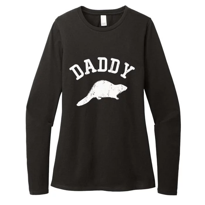 Daddy Beaver vintage gift ideas for Dad Womens CVC Long Sleeve Shirt