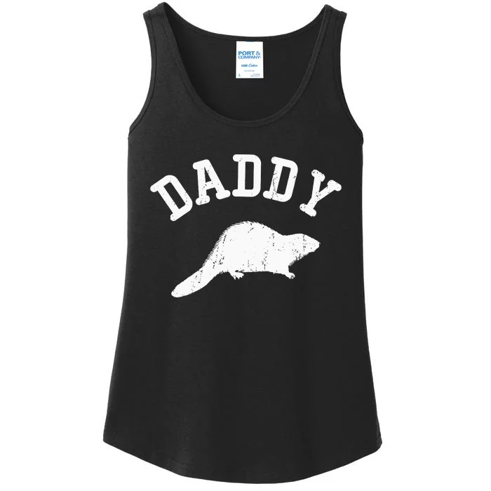 Daddy Beaver vintage gift ideas for Dad Ladies Essential Tank