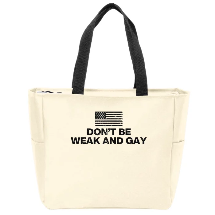 DonT Be Weak And Gay Bold Statement Zip Tote Bag