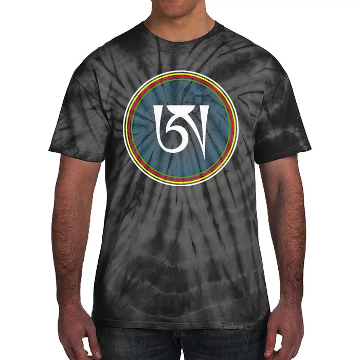 Dzogchen Buddhism White Ah Symbol Tie-Dye T-Shirt