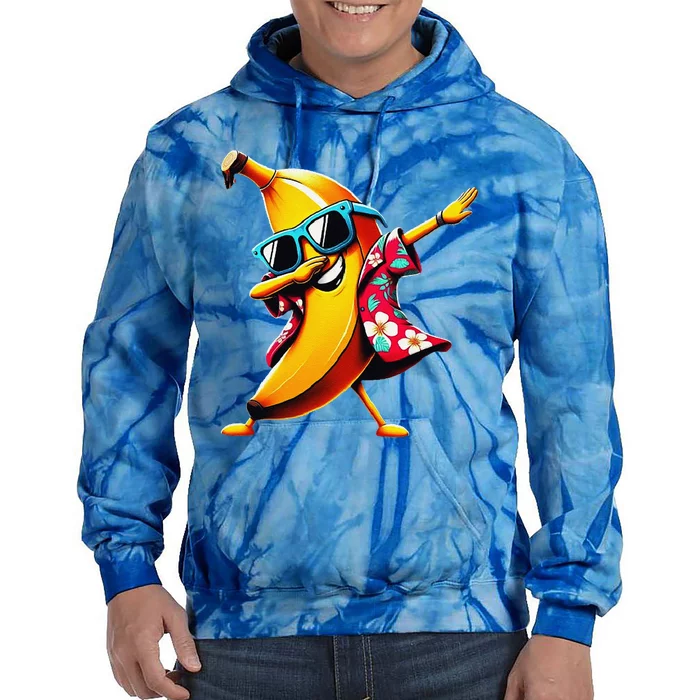 Dabbing Banana Wearing Sunglasses Dab Dance Tie Dye Hoodie