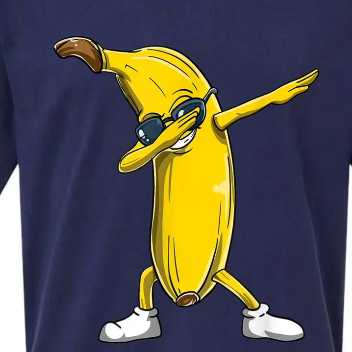 Dabbing Banana Wearing Sunglasses Dab Dance Girl Men Kids Sueded Cloud Jersey T-Shirt