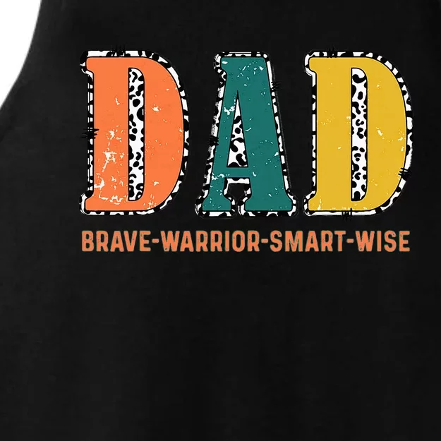 Dad Brave Warrior Smart Wise Ladies Tri-Blend Wicking Tank