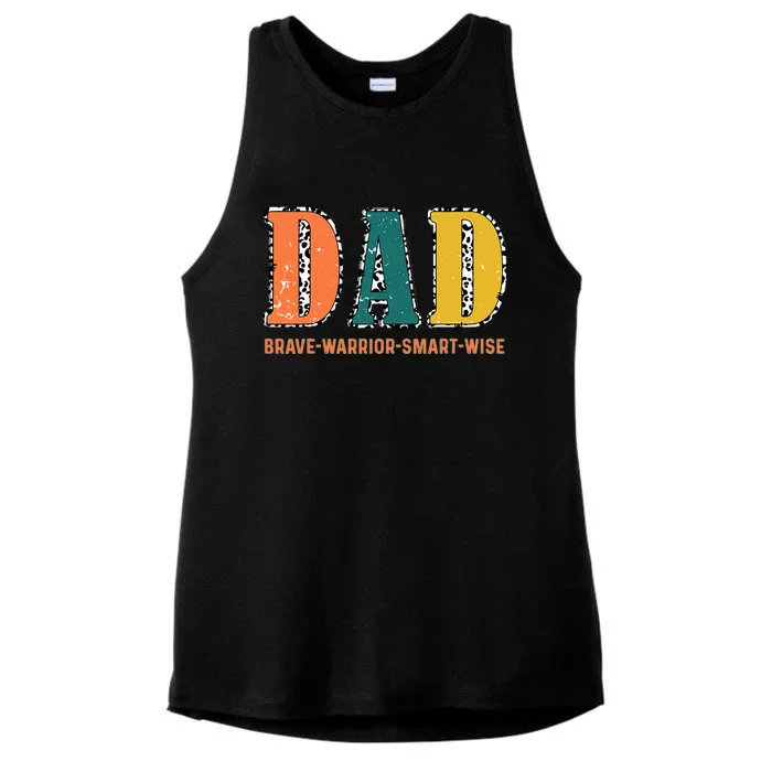 Dad Brave Warrior Smart Wise Ladies Tri-Blend Wicking Tank