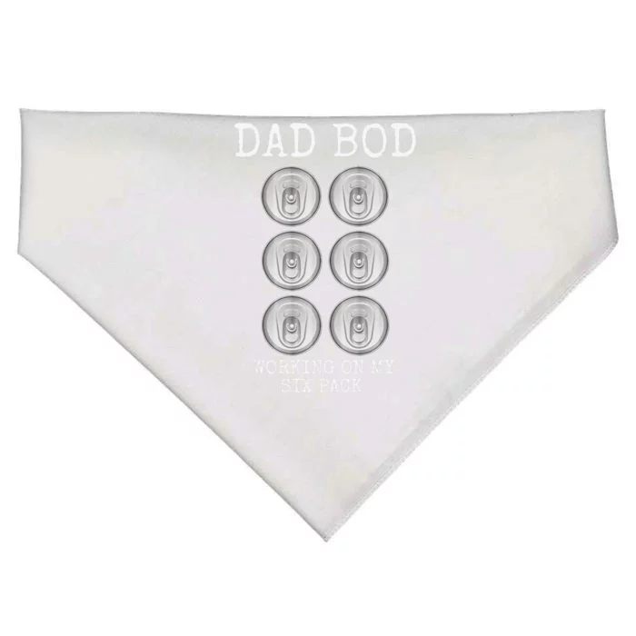 Dad Bod Working On My Six Pack Funny Beer Fathers Day Gift USA-Made Doggie Bandana