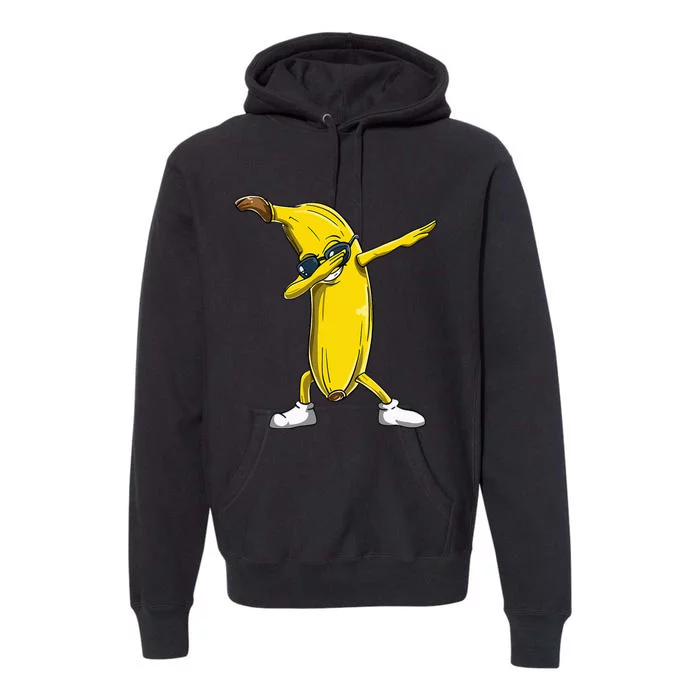 Dabbing Banana Wearing Sunglasses Dab Dance Girl Premium Hoodie