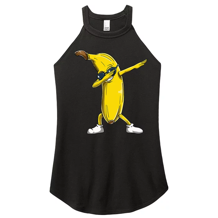 Dabbing Banana Wearing Sunglasses Dab Dance Girl Women’s Perfect Tri Rocker Tank