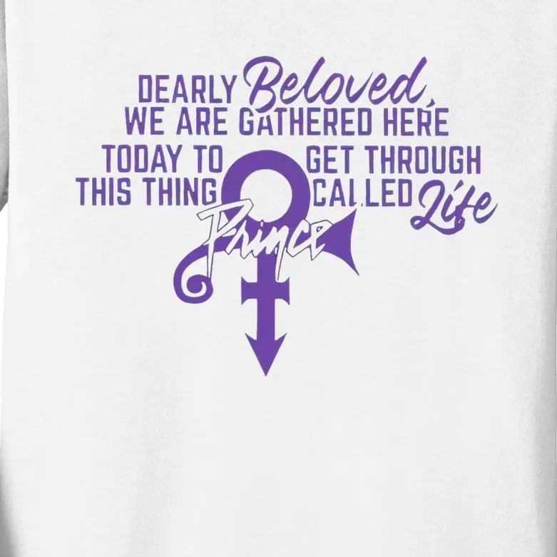 Dearly Beloved We Are Gathered Here Today To Get Through Kids Long Sleeve Shirt