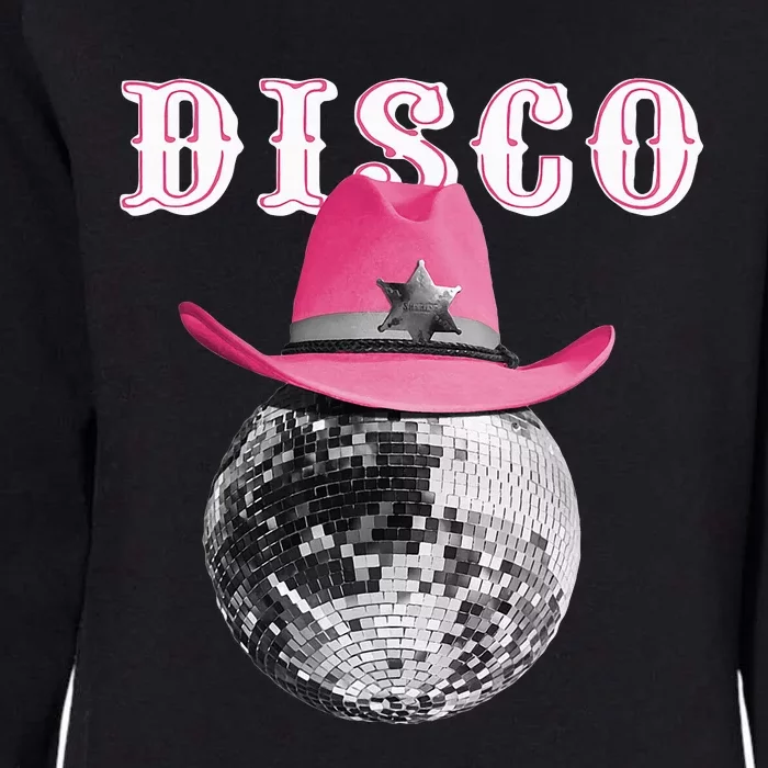 Disco Ball Wearing Cowboy Hat Club Womens California Wash Sweatshirt