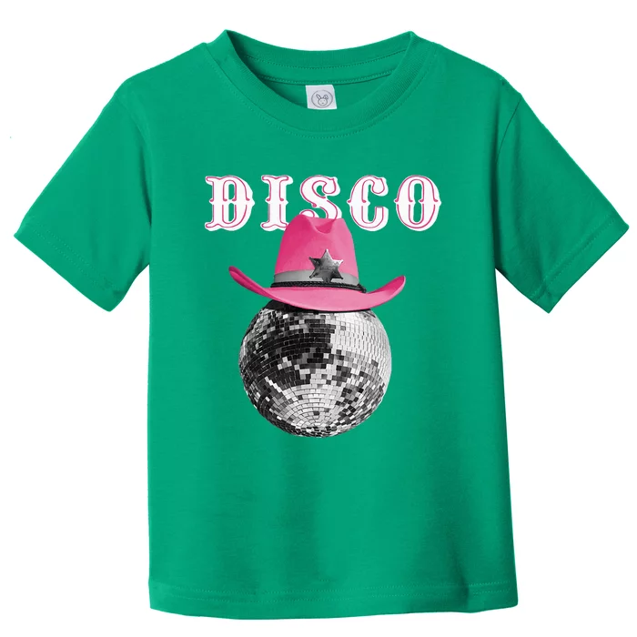 Disco Ball Wearing Cowboy Hat Club Toddler T-Shirt