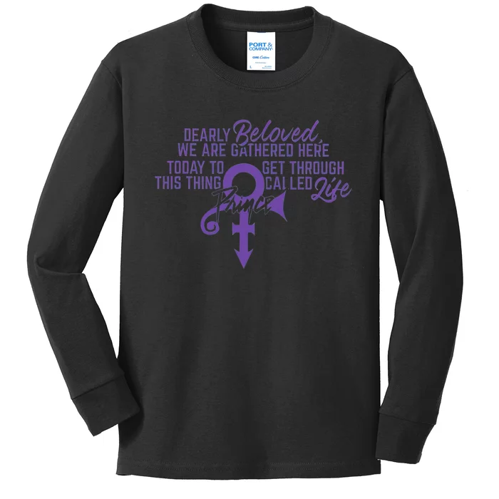 Dearly Beloved We Are Gathered Here Today To Get Through Kids Long Sleeve Shirt