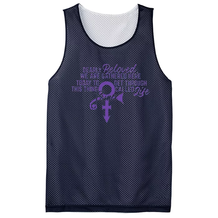 Dearly Beloved We Are Gathered Here Today To Get Through Mesh Reversible Basketball Jersey Tank