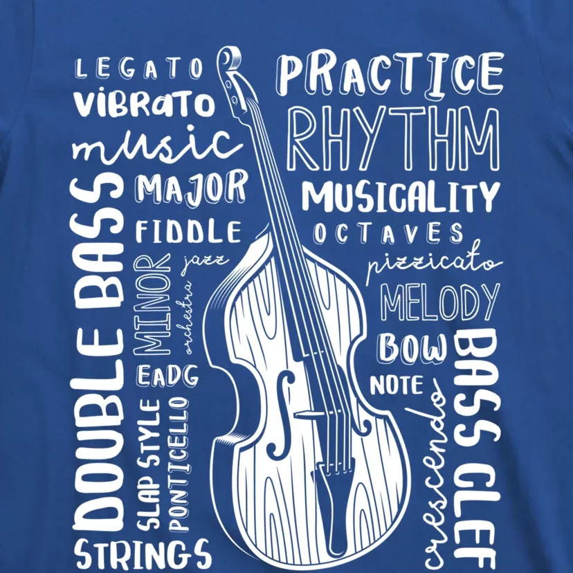 Double Bass Word Cloud Upright Bass Art Music Gift T-Shirt