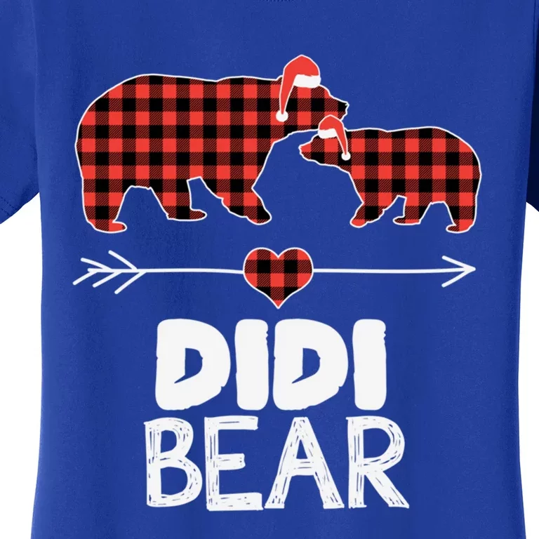 Didi Bear Xmas Pajama Red Plaid Buffalo Family Funny Funny Gift Women's T-Shirt