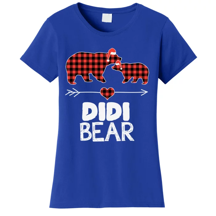 Didi Bear Xmas Pajama Red Plaid Buffalo Family Funny Funny Gift Women's T-Shirt