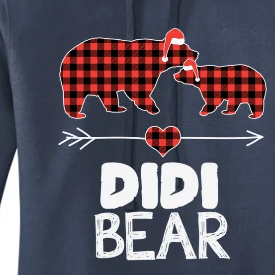 Didi Bear Xmas Pajama Red Plaid Buffalo Family Funny Funny Gift Women's Pullover Hoodie