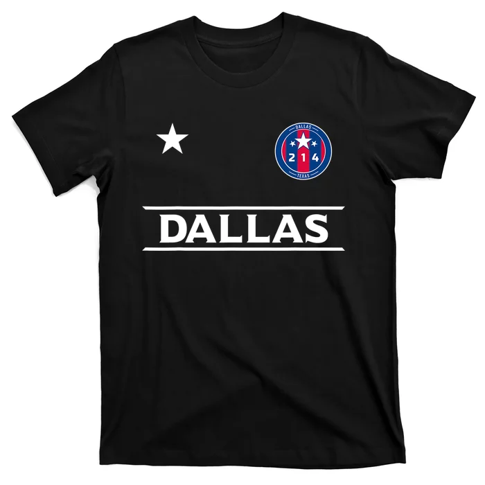 Dallas City 214 Round Badge With Stars Texas Er T-Shirt