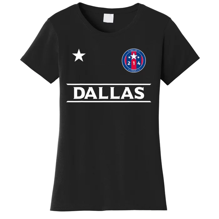 Dallas City 214 Round Badge With Stars Texas Er Women's T-Shirt