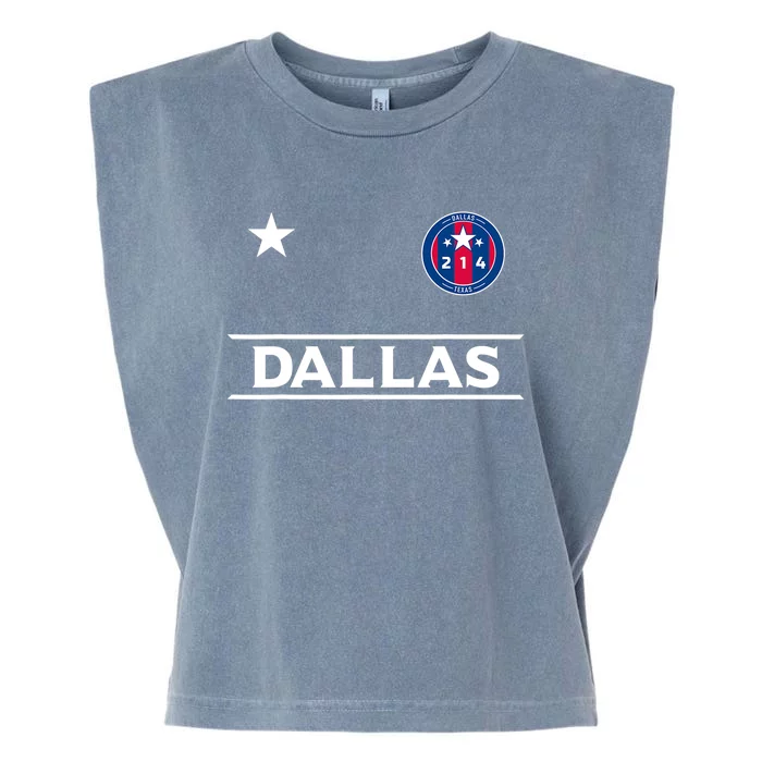 Dallas City 214 Round Badge With Stars Texas Er Garment-Dyed Women's Muscle Tee