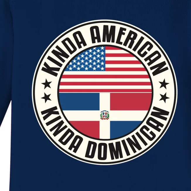 Dual Citizenship American Dominican Republic Usa Flag Gift Baby Long Sleeve Bodysuit