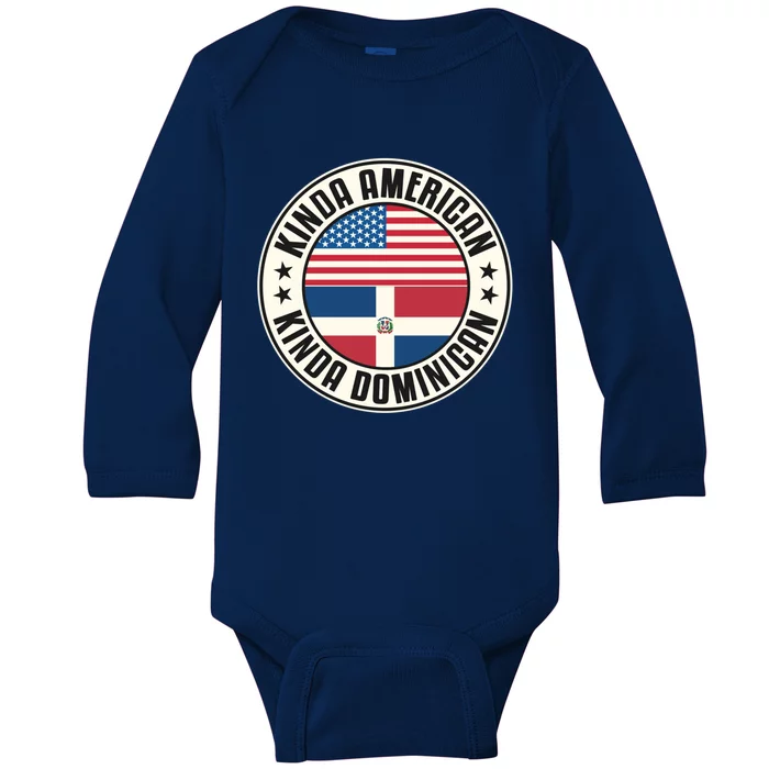 Dual Citizenship American Dominican Republic Usa Flag Gift Baby Long Sleeve Bodysuit