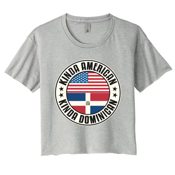 Dual Citizenship American Dominican Republic Usa Flag Gift Women's Crop Top Tee