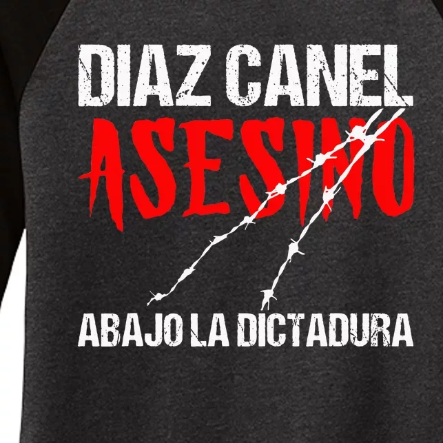 Diaz Canel Asesino Abajo la Dictadura Diaz Canel Singao Women's Tri-Blend 3/4-Sleeve Raglan Shirt