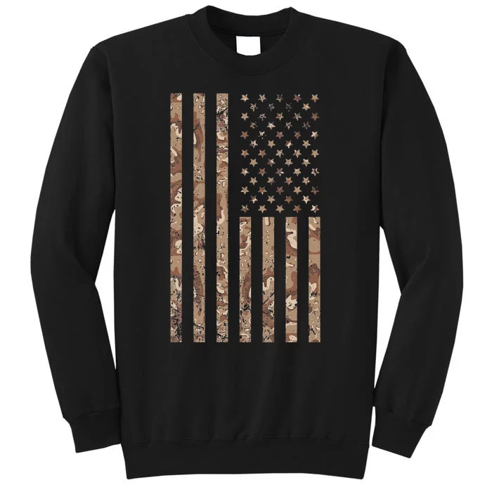 Desert Camo American Flag Military Tactical Camouflage USA Sweatshirt