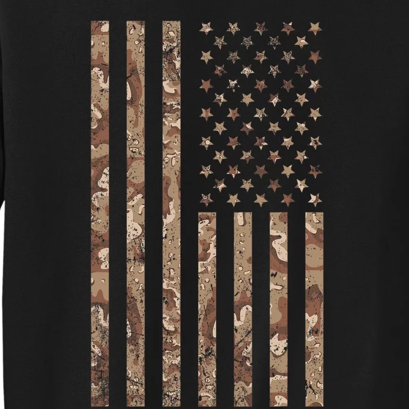 Desert Camo American Flag Military Tactical Camouflage Usa Tall Sweatshirt