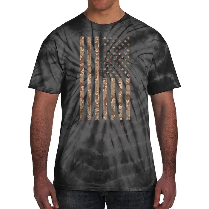 Desert Camo American Flag Military Tactical Camouflage Usa Tie-Dye T-Shirt