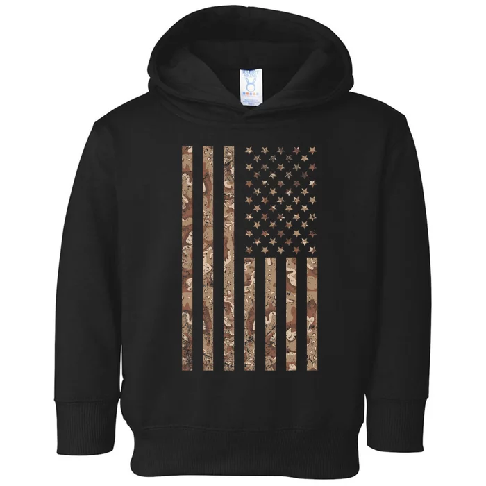 Desert Camo American Flag Military Tactical Camouflage Usa Toddler Hoodie