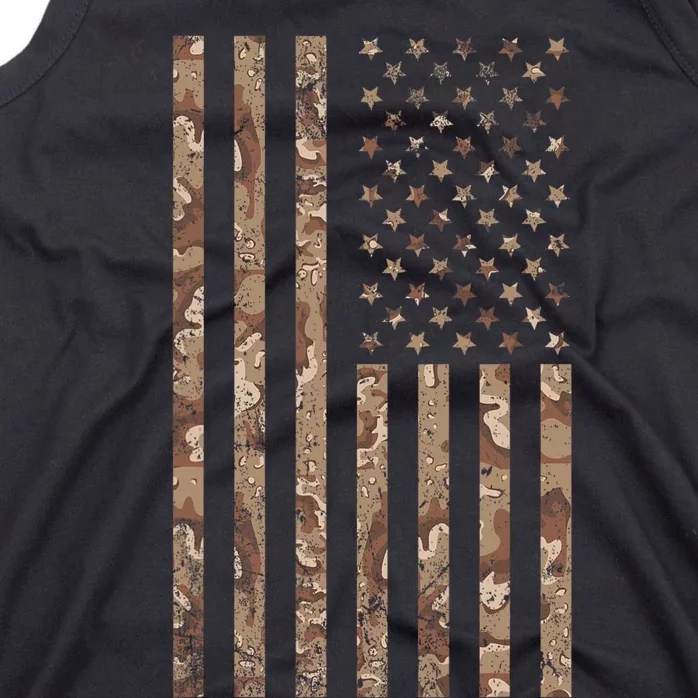 Desert Camo American Flag Military Tactical Camouflage Usa Tank Top