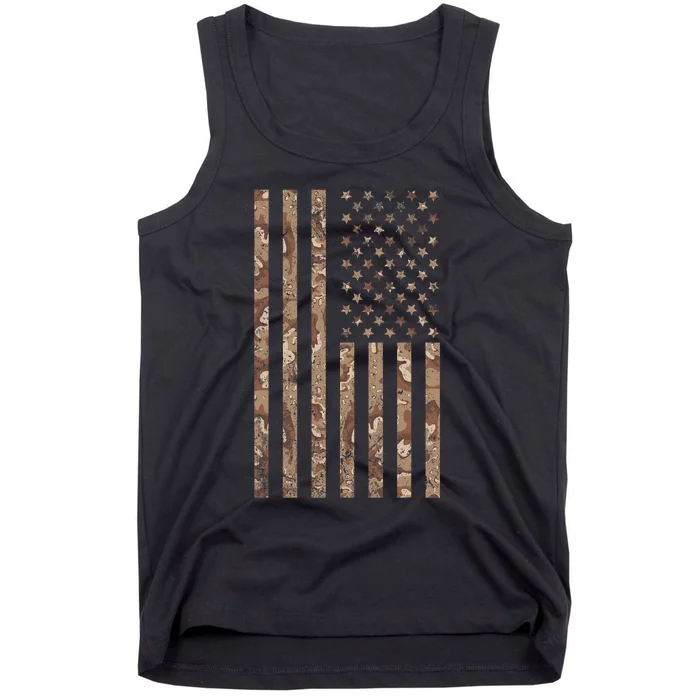 Desert Camo American Flag Military Tactical Camouflage Usa Tank Top