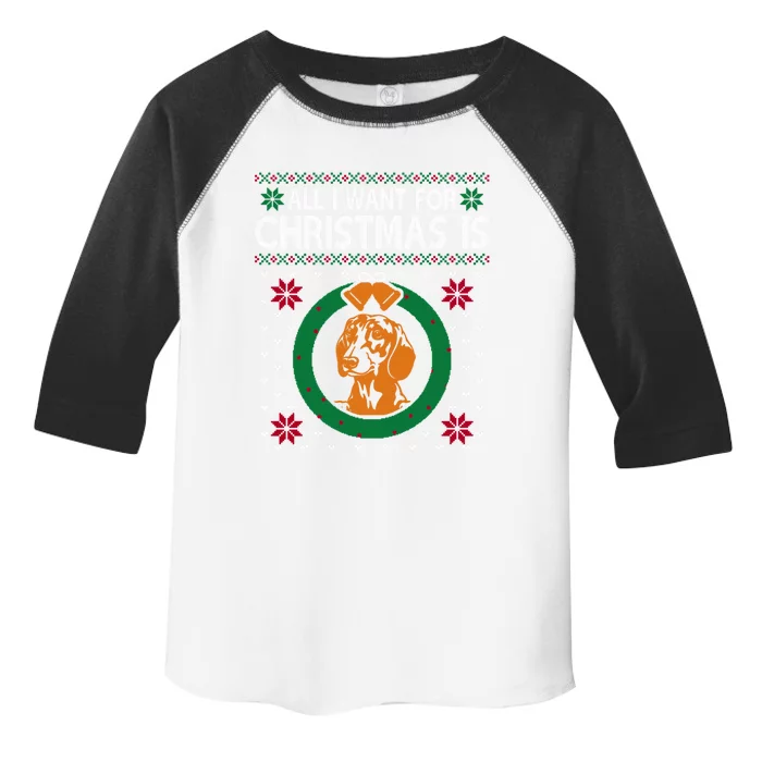 Dachshunds Christmas All I Want For Christmas Is Dachshunds Great Gift Toddler Fine Jersey T-Shirt