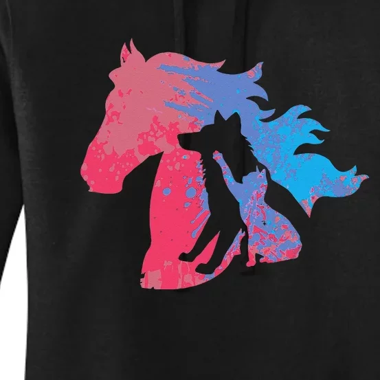 Dogs Cats And Horses Pets Design For Animal Protection Women's Pullover Hoodie