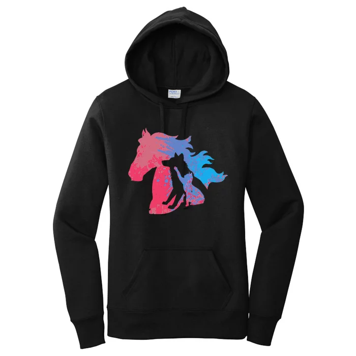 Dogs Cats And Horses Pets Design For Animal Protection Women's Pullover Hoodie