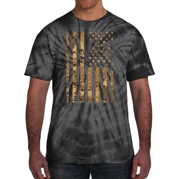 Desert Camo American Flag Military Tactical Camouflage Tie-Dye T-Shirt