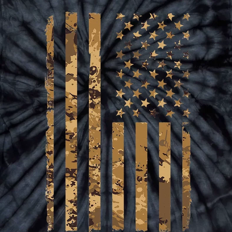 Desert Camo American Flag Military Tactical Camouflage Tie-Dye T-Shirt