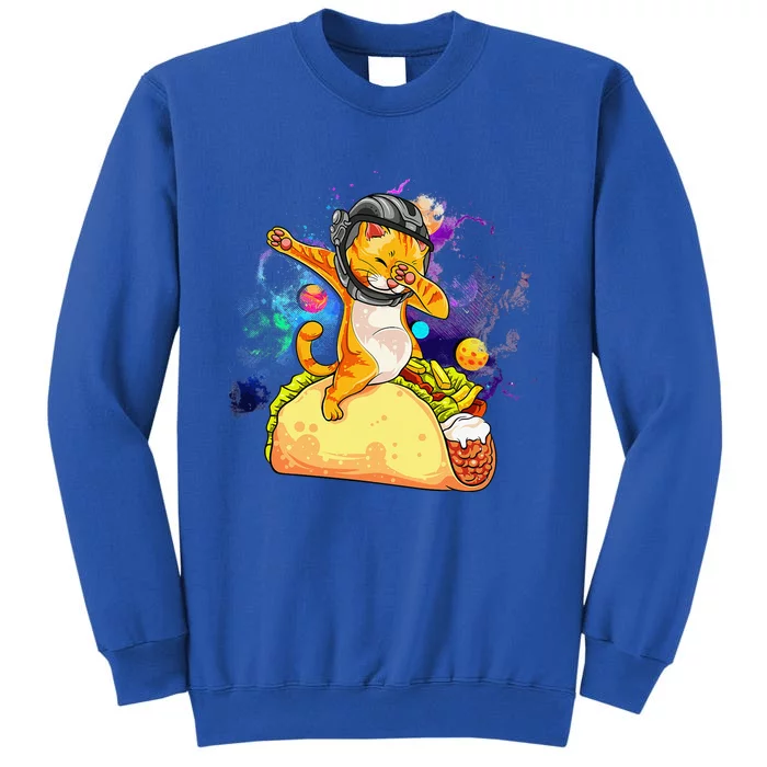 Dabbing Cat Astronaut In Space Riding Taco Tall Sweatshirt