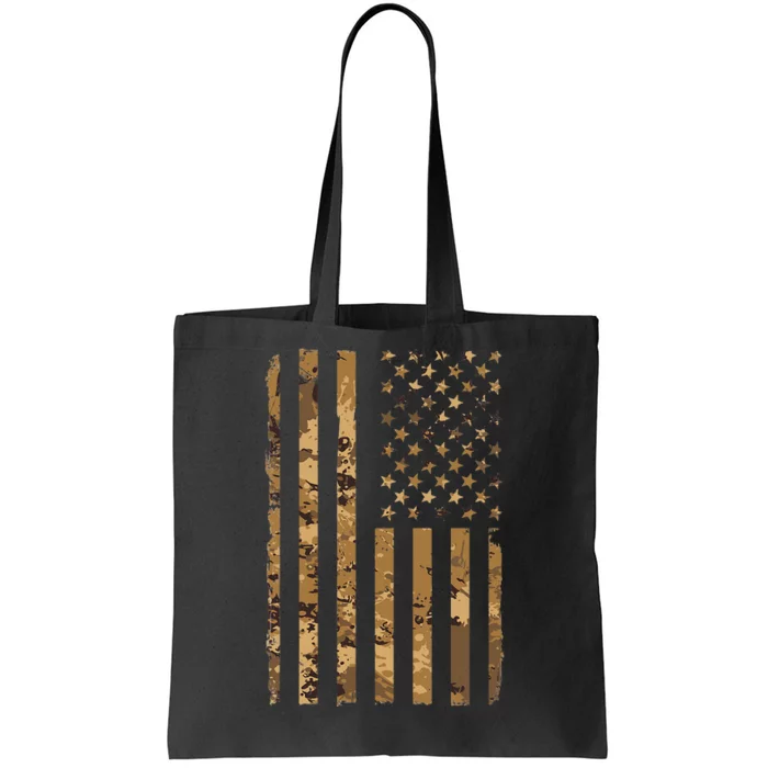 Desert Camo American Flag Military Tactical Camouflage Tote Bag