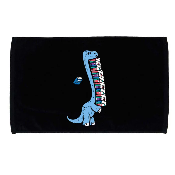 Dino Carrying Books Cute Bookworm Boy Librarian Microfiber Hand Towel