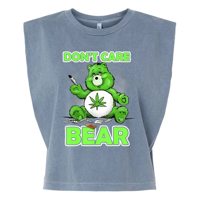 Dont Care Bear Smoking Weed Cannabis Marijuana 4 20 Stoner Gift 2 Garment-Dyed Women's Muscle Tee